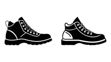Collection of Hiking boot illustration on white background vector