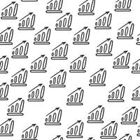 black and white seamless pattern with simple graphic in doodle style vector