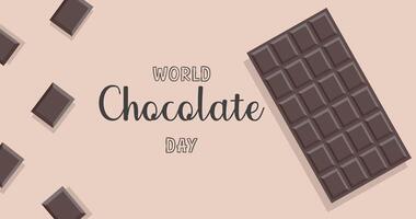 World Chocolate Day Banner Template. Horizontal Design for Web, Social Media, Poster, or Brochure. vector