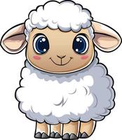 sweet charming sheep smiling object farm vector