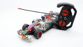 5 F1 remote control car toy isolated photo