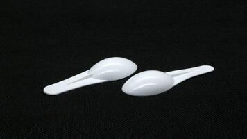 5 Syrup medicine spoon isolated photo