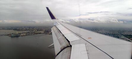 19. View of the island and sea from the airplane window photo