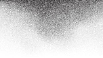 Grainy background with a noise gradient and an abstract black and white effect. Grainy sandpaper painted with brush dots and shapes. Wavy sprayed grunge with dark space circles splattered fluid vector