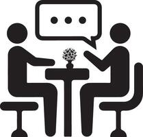 People Meeting at a Table with Flowers icon,image vector