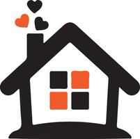 house heart hand care icon sign , vector
