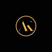AK Letter monogram Initial Logo Design Template Illustration. AK elegant and Professional icon design vector