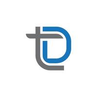 TD Letter monogram Logo Design Template Illustration. TD elegant and Professional icon design vector