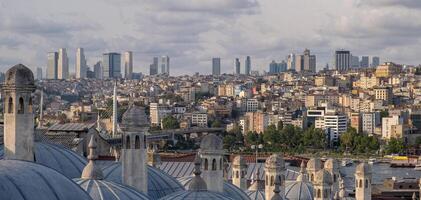 The historic rooftops overlook the Bosphorus, showcasing Istanbul's blend photo