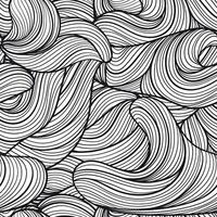 A seamless pattern featuring abstract line art waves created with flowing black lines and dynamic movement vector