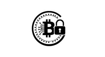 Bitcoin Security Circuit Board Crypto Lock vector