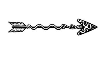 Ornate Arrow with Wavy Shaft and Patterned Head vector