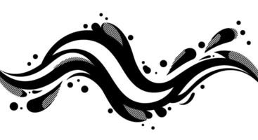 Abstract Black Wave with Diagonal Hatching vector