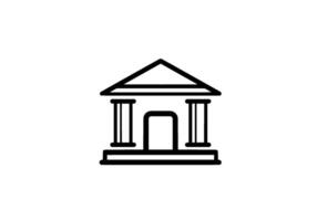 Simple Line Temple Icon, Classic Architecture vector