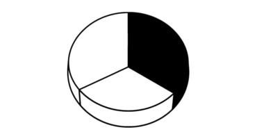 Isometric FourPart Pie Chart, Grayscale vector