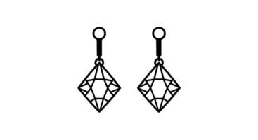 Geometric Diamond Earrings Design vector