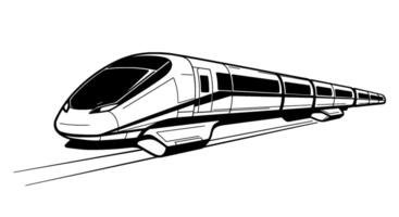 HighSpeed Rail Line Art Monochrome Train vector