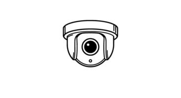 Dome Security Camera Icon Line Art Design vector