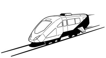 HighSpeed Train Line Art Monochrome Speed vector