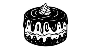 Monochromatic Dripping Cake Illustration vector