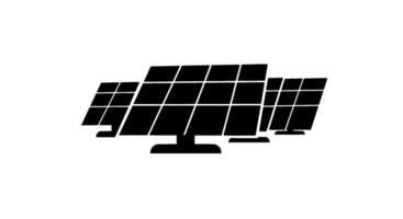 Solar Panel Array Monochrome Icon vector