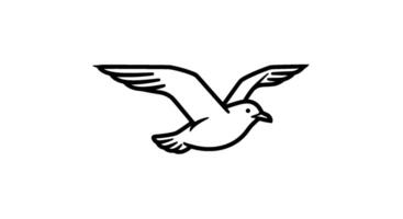 Stylized Bird in Flight, Monoline Art vector
