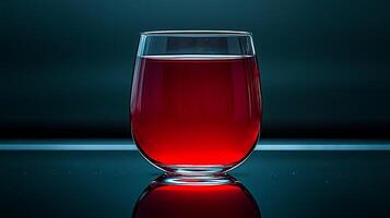A Glass of Deep Red Liquid, Studio Still Life Photography. photo