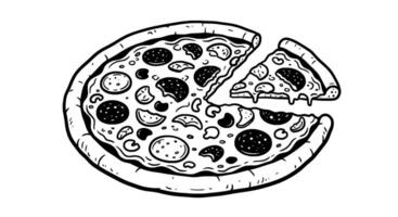 Hand-drawn Pizza Slice with Melted Cheese vector