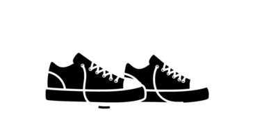 Monochromatic Sneaker Pair Icon vector