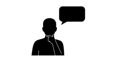 Silhouette of Person in Thought with Speech Bubble vector