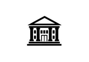 Classical Building Icon Six Columns, Triangular Pediment vector