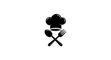 Chef Hat with Crossed Spoon and Fork Icon vector