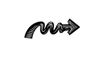 Hand-drawn Wavy Arrow with Stripes vector