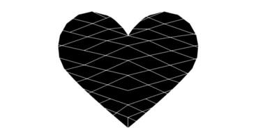Geometric Heart with Interlocking Lines vector