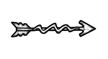 Hand-drawn Wavy Arrow vector
