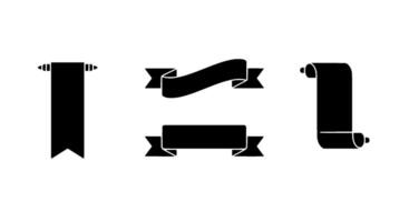 Black Monochrome Banner Scroll Set vector