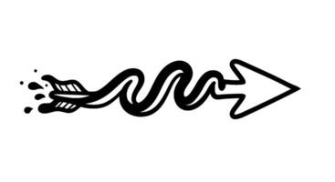 Wavy Arrow with Feather Trail vector
