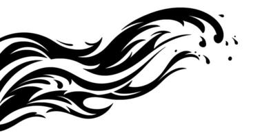 Abstract Black Ink Splash Waves vector