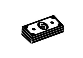 Isometric Stack of Dollar Bills Icon vector
