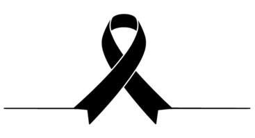 Black Awareness Ribbon with Base Line vector