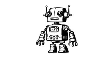 Retro Robot Character Design vector