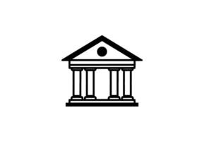 Classical Building Icon Four Columns, Gable, Oculus vector