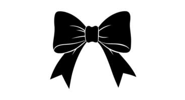 Simple Black Bow Silhouette Icon vector
