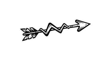 Hand-drawn Zigzag Arrow with Fletching vector