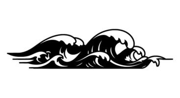 Stylized Black and White Ocean Wave Crest vector