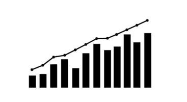 Growth Chart Bar Graph and Rising Line vector