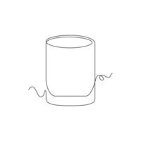one line art Old Fashioned Rocks Glass illustration. line art, one continuous line, simple, hand drawn and sketch style. for icons, symbols, signs or logos vector