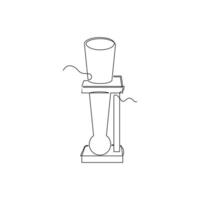 one line art Yard Glass illustration. line art, one continuous line, simple, hand drawn and sketch style. for icons, symbols, signs or logos vector