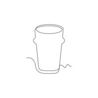 one line art Nonic Imperial Pint Glass illustration. line art, one continuous line, simple, hand drawn and sketch style. for icons, symbols, signs or logos vector