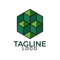 Modern Geometric Hexagon Logo,Abstract Cube Shape for Tech and Business Branding vector